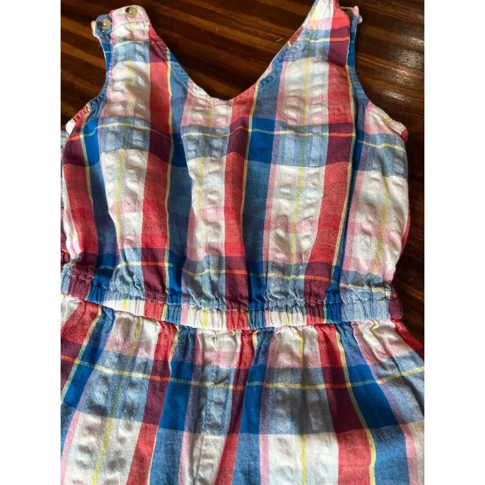 Girls Romper, Small, 7/8, Sleeveless, Jumpsuit, 4th of July, America, Cotton